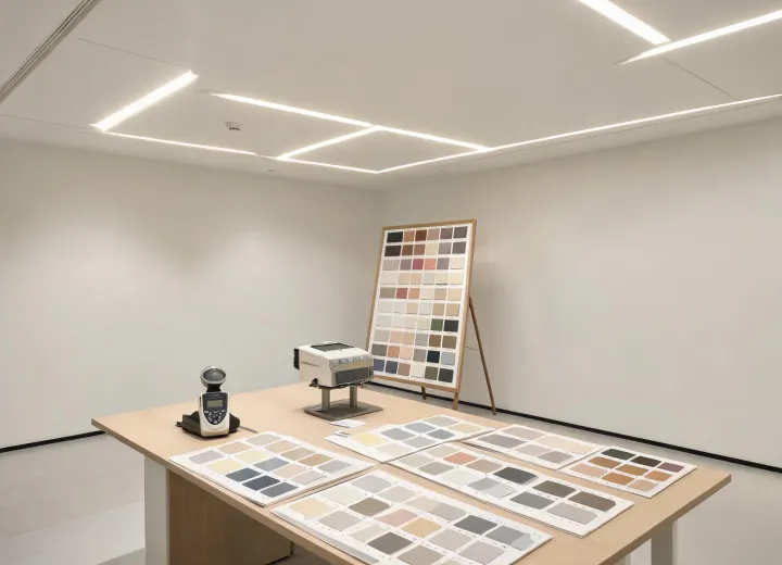 Mock-up room for glare and color evaluation